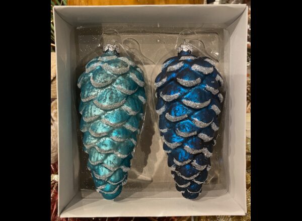 Glasornament grankogle 2-pak 16cm