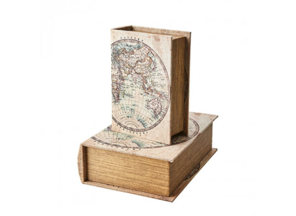 Storage books World Map - 2 pc