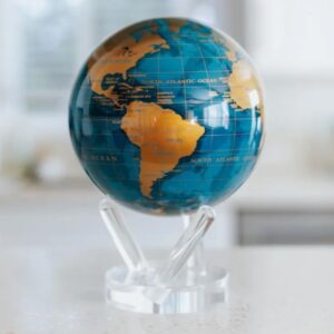 MOVA globe blå guld 15,24 cm – selvroterende globus