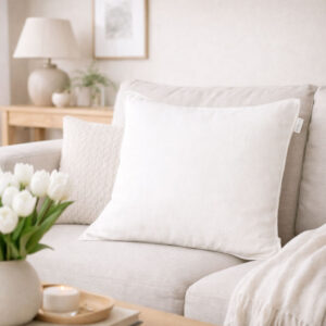 Pudebetræk Sabina i 100 % hør – Offwhite, 45×45 cm