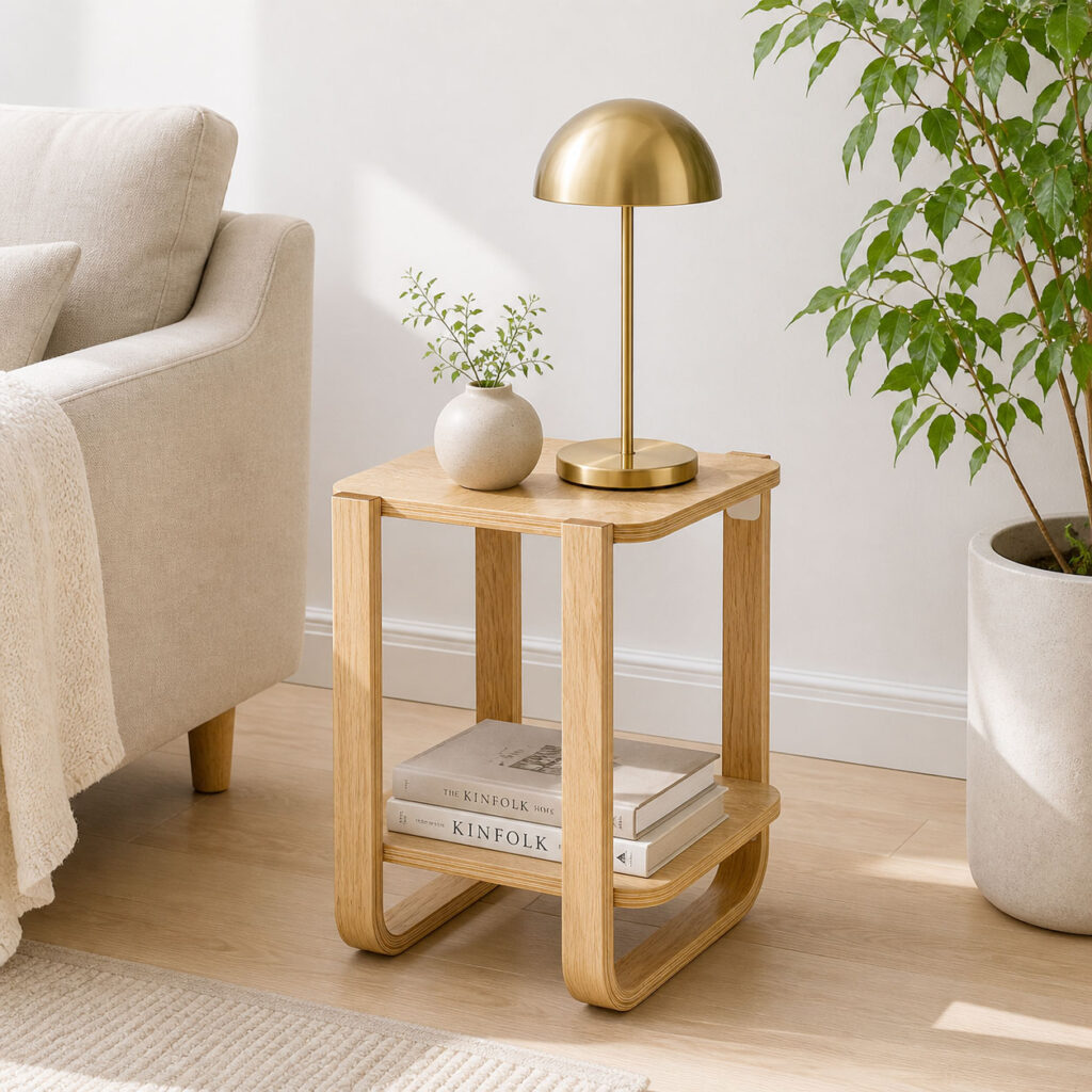 Bellwood sidebord i træ med hylde nordisk design