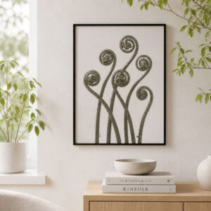 Karl Blossfeldt plakat 50x70 Adiantum Pedatum botanisk sort hvid plakat