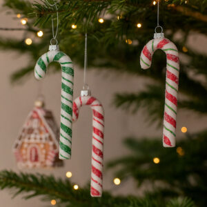 Julestokke i Glas H13cm