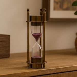 Timeglass Antique H14cm, 3 min m kompas