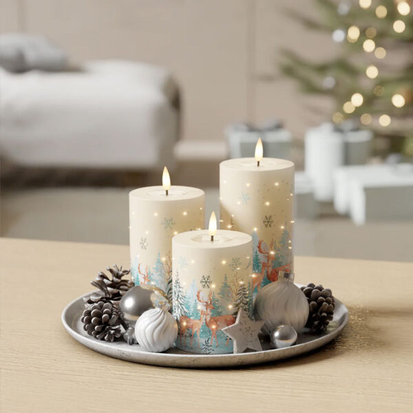 LED julelys med rensdyrmotiv – sæt af 3