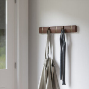 Knagerække Flip 5-hook Lys Walnut - Messing