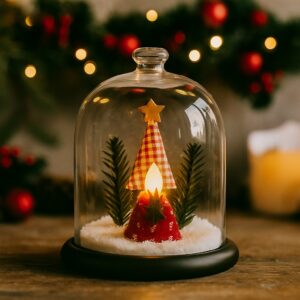 Klokkekrukke Glas m sort bund