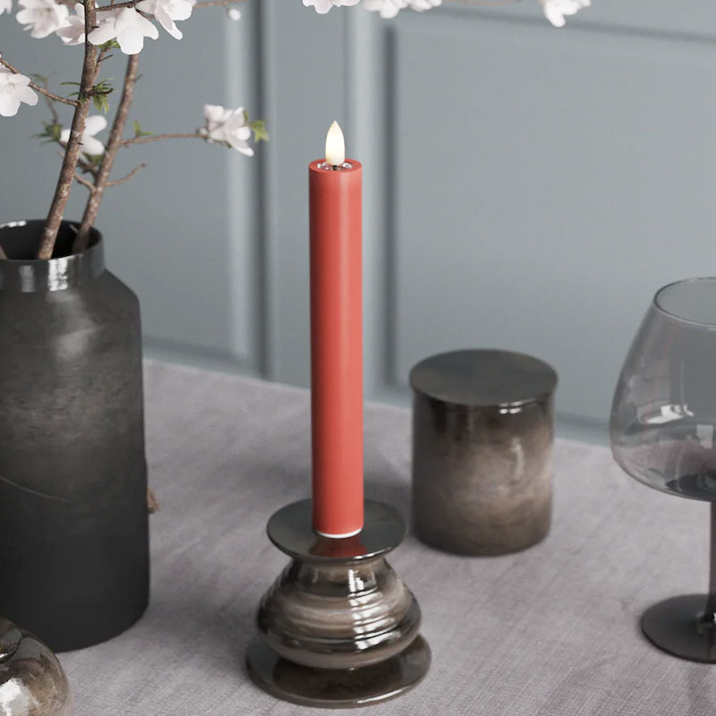 LED Kronelys 15cm Rød 2 pak - Image 3