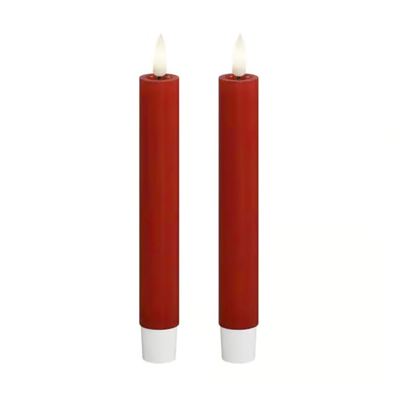 LED Kronelys 15cm Rød 2 pak - Image 2