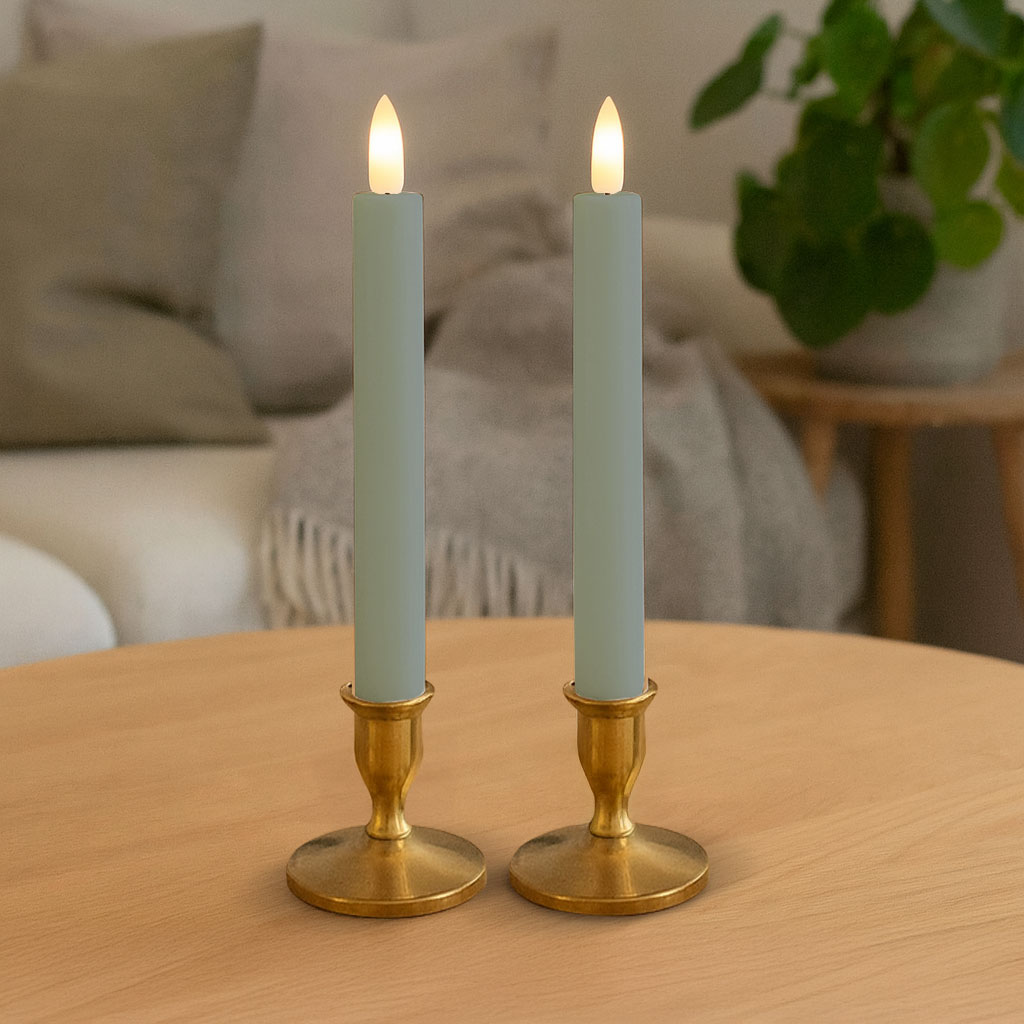 LED Kronelys 15cm Salvie 2 pak