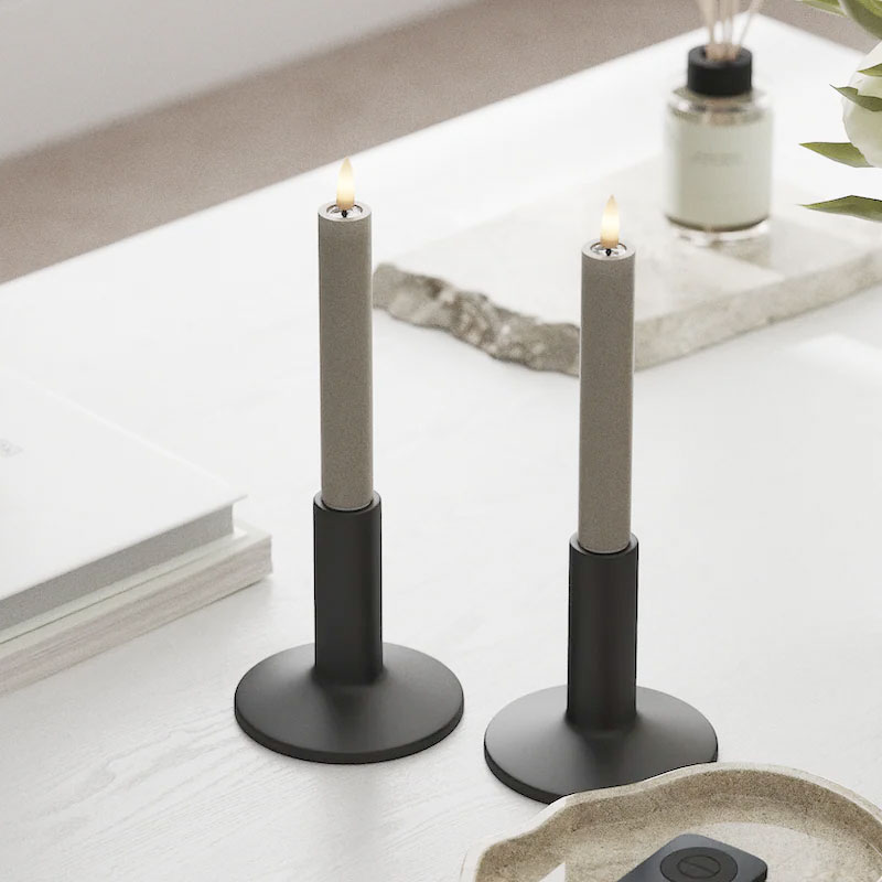 LED Kronelys 15cm Sand 2 pak - Image 3