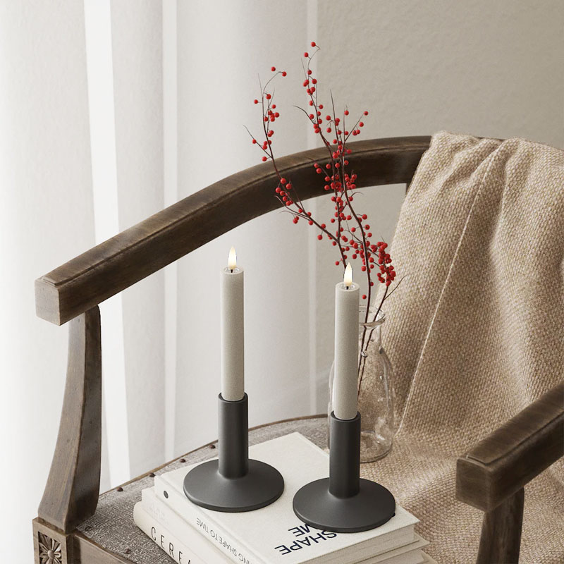 LED Kronelys 15cm Sand 2 pak - Image 4