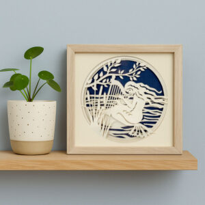 Papirklip med Den Lille Havfrue i ramme