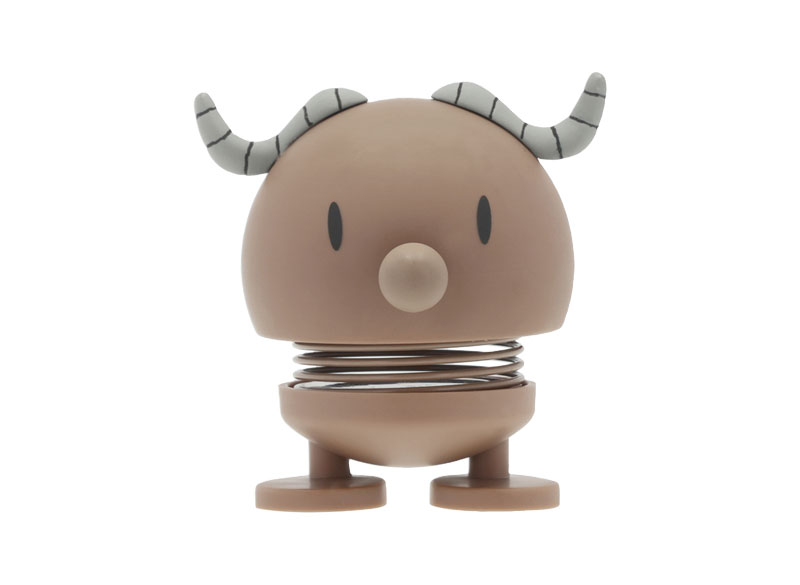 Hoptimist Soft Buffalo – lille bøffelfigur med hoppefunktion i dansk design.