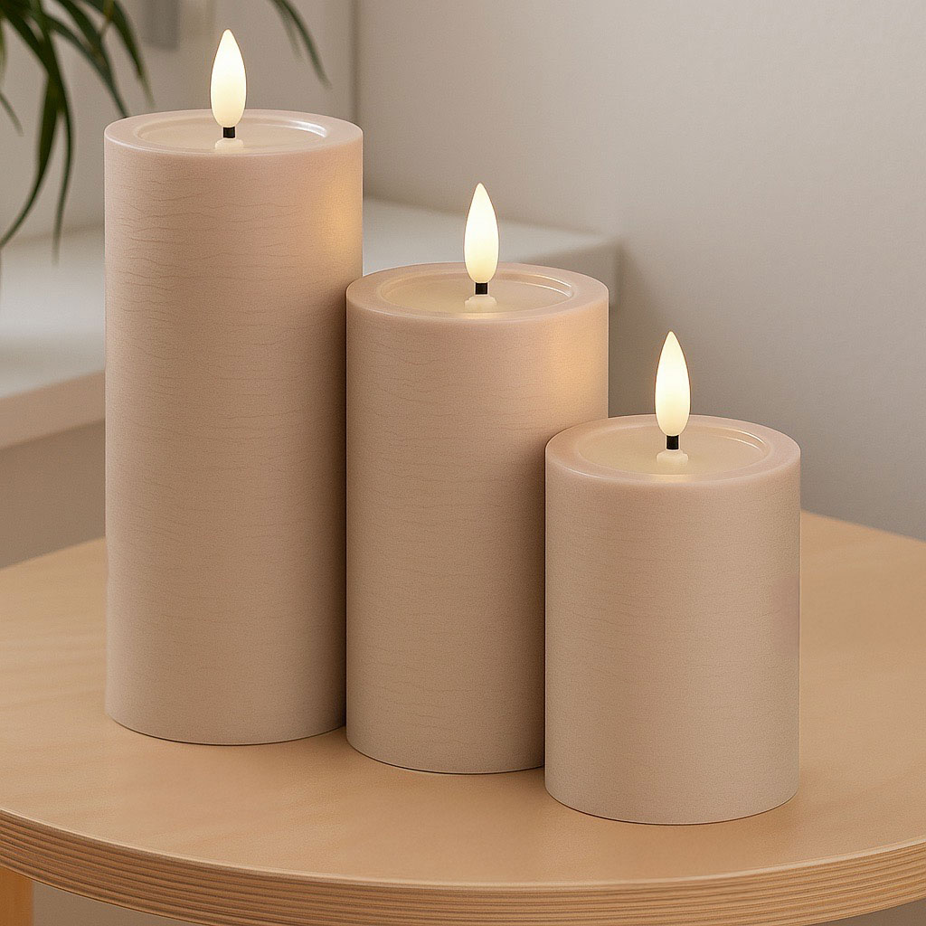 Bloklys Rose Unique Ø7,5cm x 10cm - Image 3