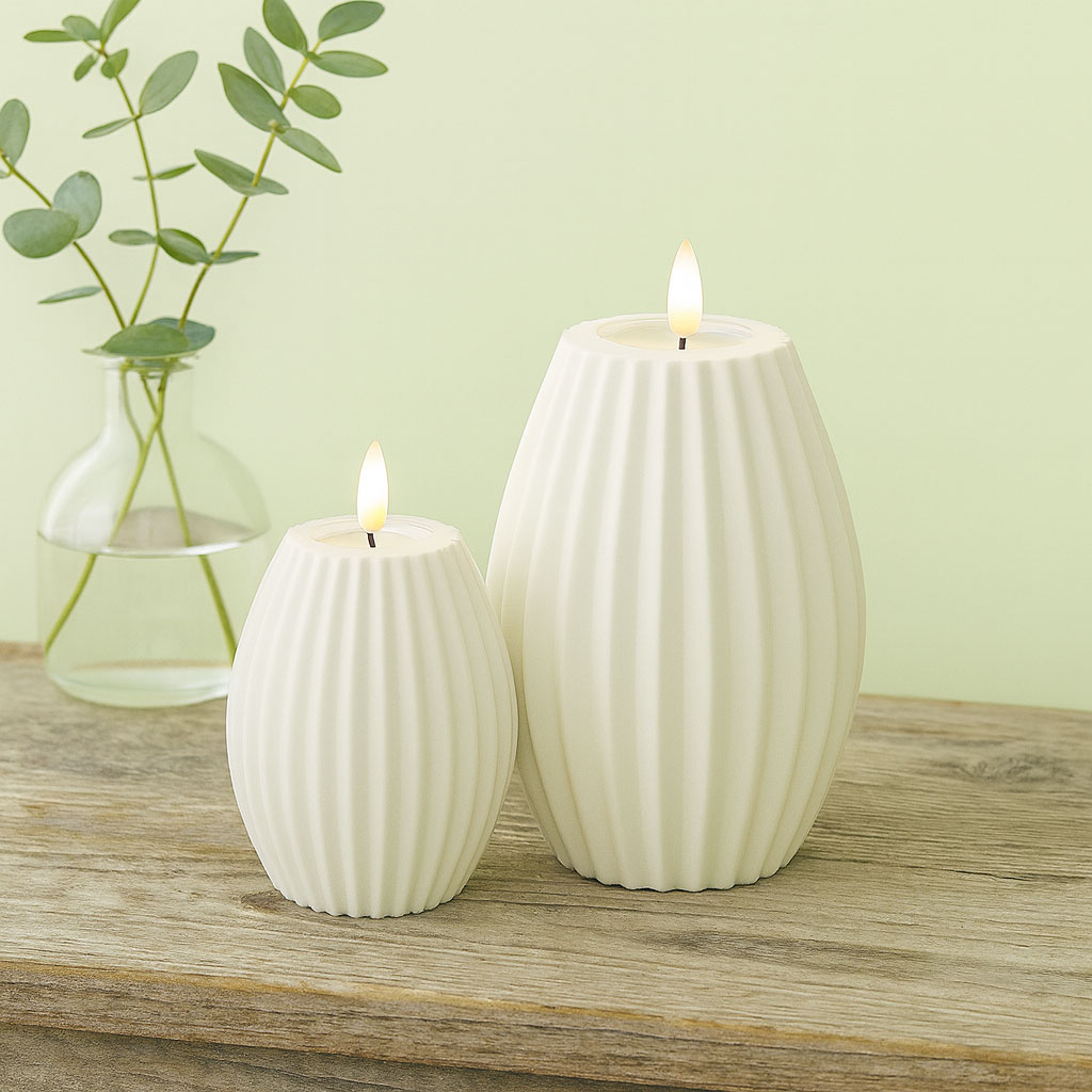 Rillelys Hvid LED  Ø10cm x 15cm - Image 3