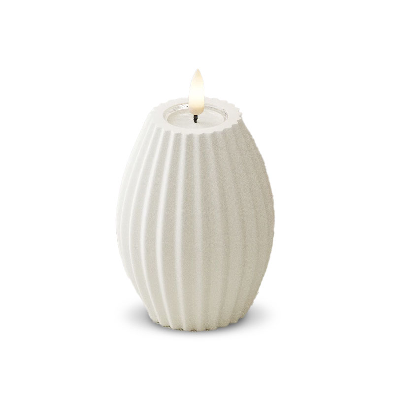 Rillelys Hvid LED  Ø7,5cm x 10cm - Image 2