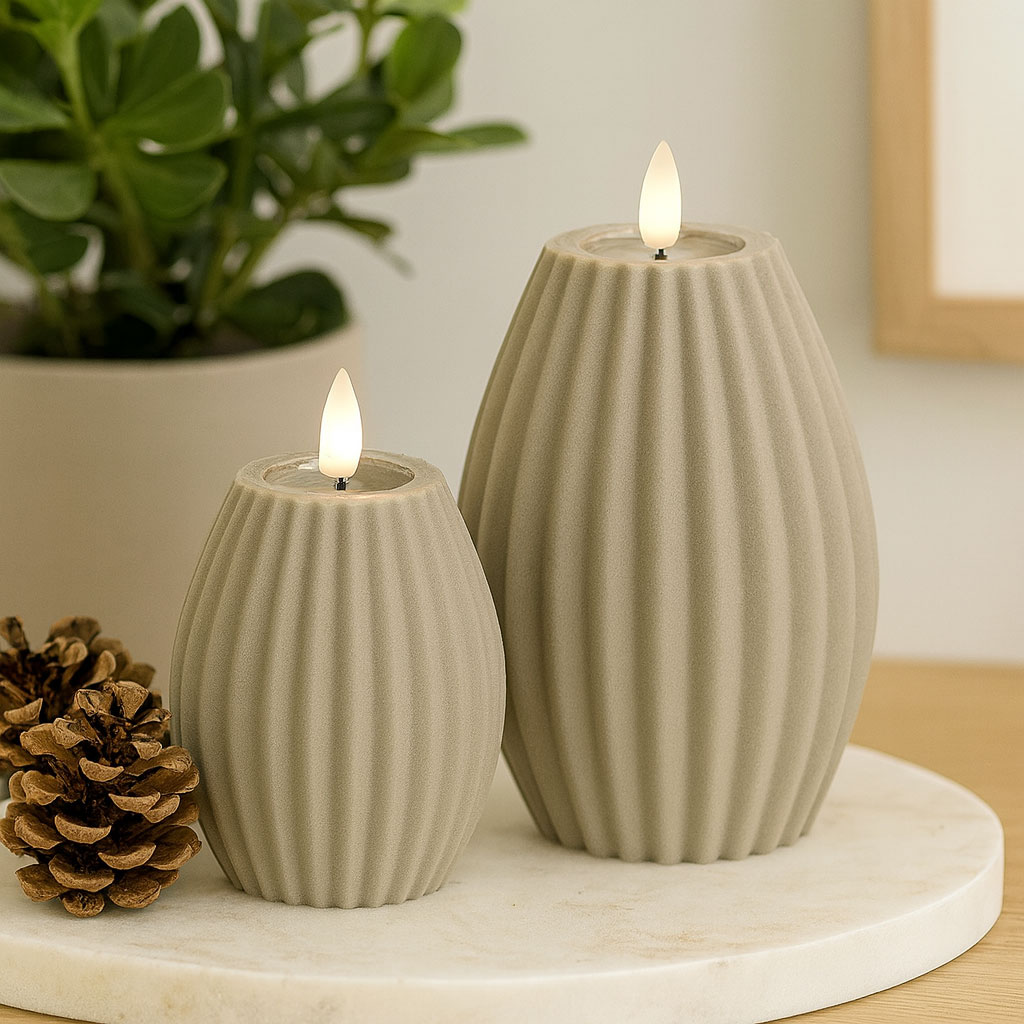 Rillelys Sand LED  Ø10cm x 15cm - Image 3