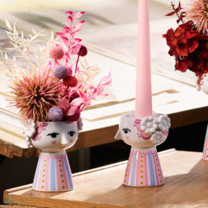 Bjørn Wiinblad Eva Lysestage – Lyserød 9,5 cm