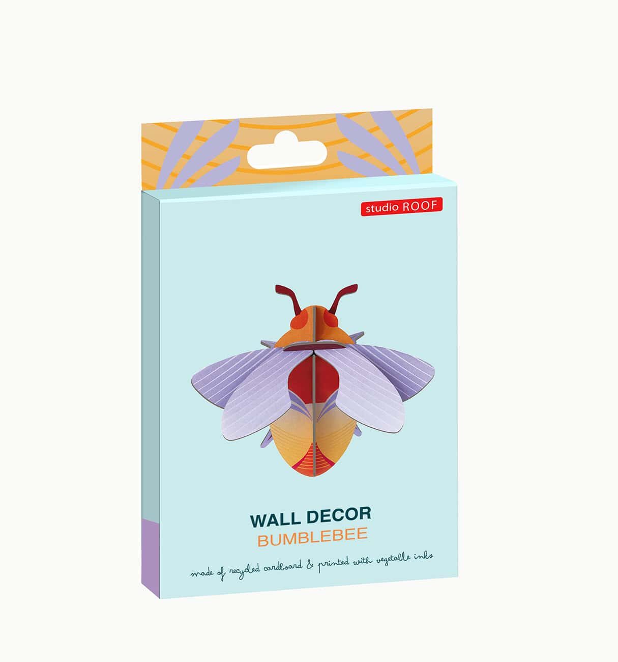 Studio ROOF Bumblebee – 3D vægdekoration i genbrugskarton (ca. 13 × 5,5 × 11 cm) - Image 3