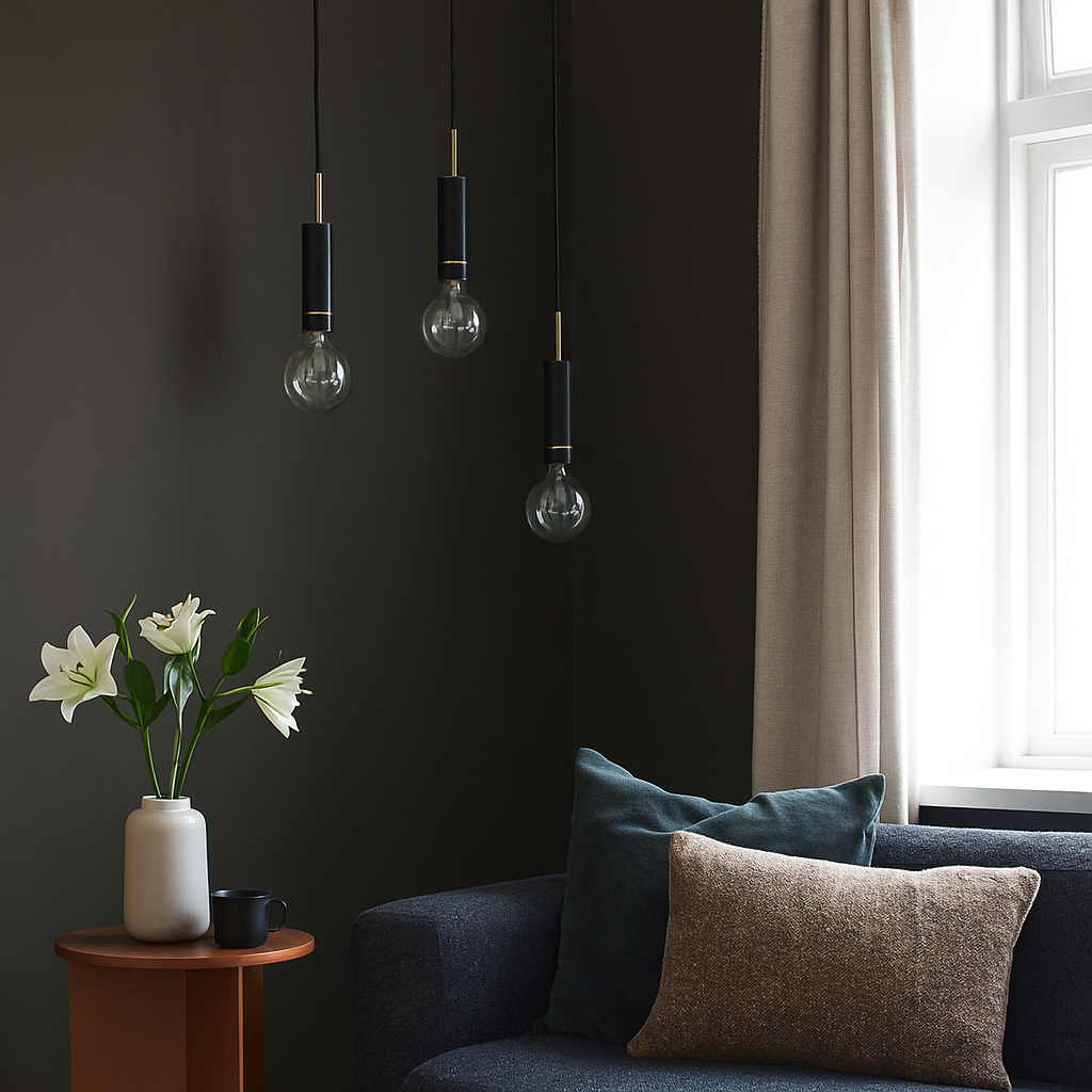 Hübsch Elegance Pendel – Sort marmor & messing - Billede 3