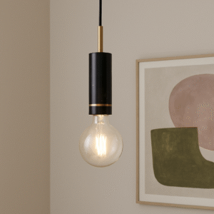 Hübsch Elegance Pendel – Sort marmor & messing