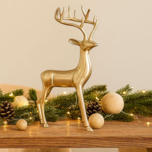 Guldrensdyr i Metal – Elegant Dekorationsfigur 52 cm