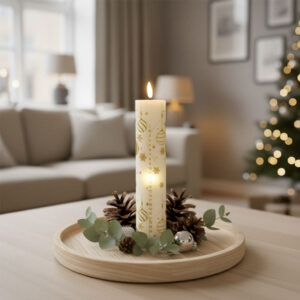 Deluxe Homeart LED Kalenderlys 1-24 – Hvid/guld (24,5 × Ø5 cm)