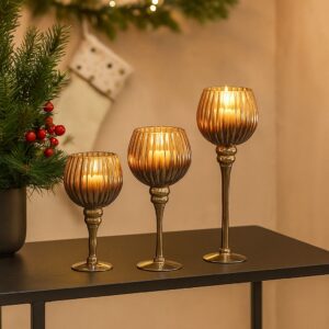 Lysestager Minou Rille sæt of 3