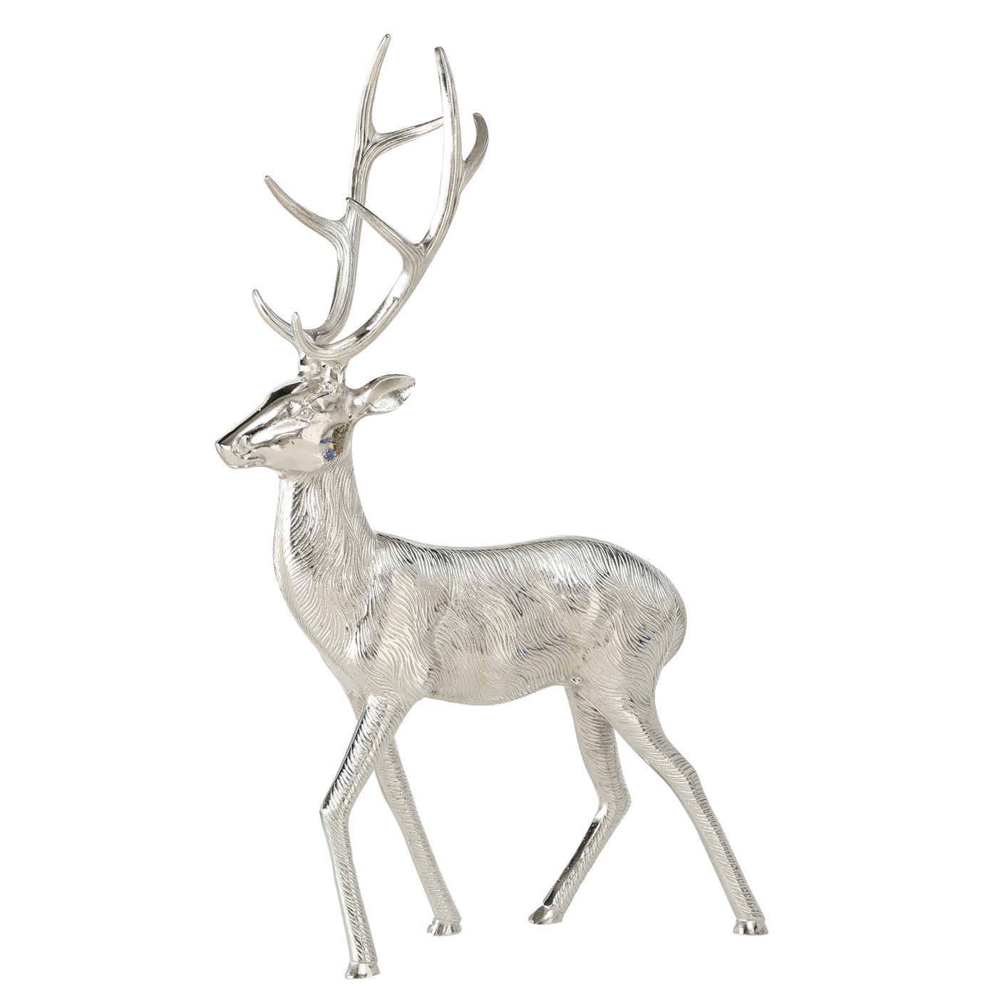 Sølvrensdyr i Aluminium – Håndlavet Deko figur 67 cm - Billede 3