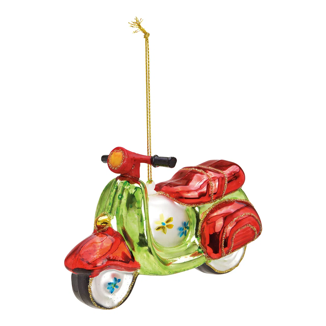 Motorscooter glas-juleophæng – farverig 11×8×4 cm - Billede 2