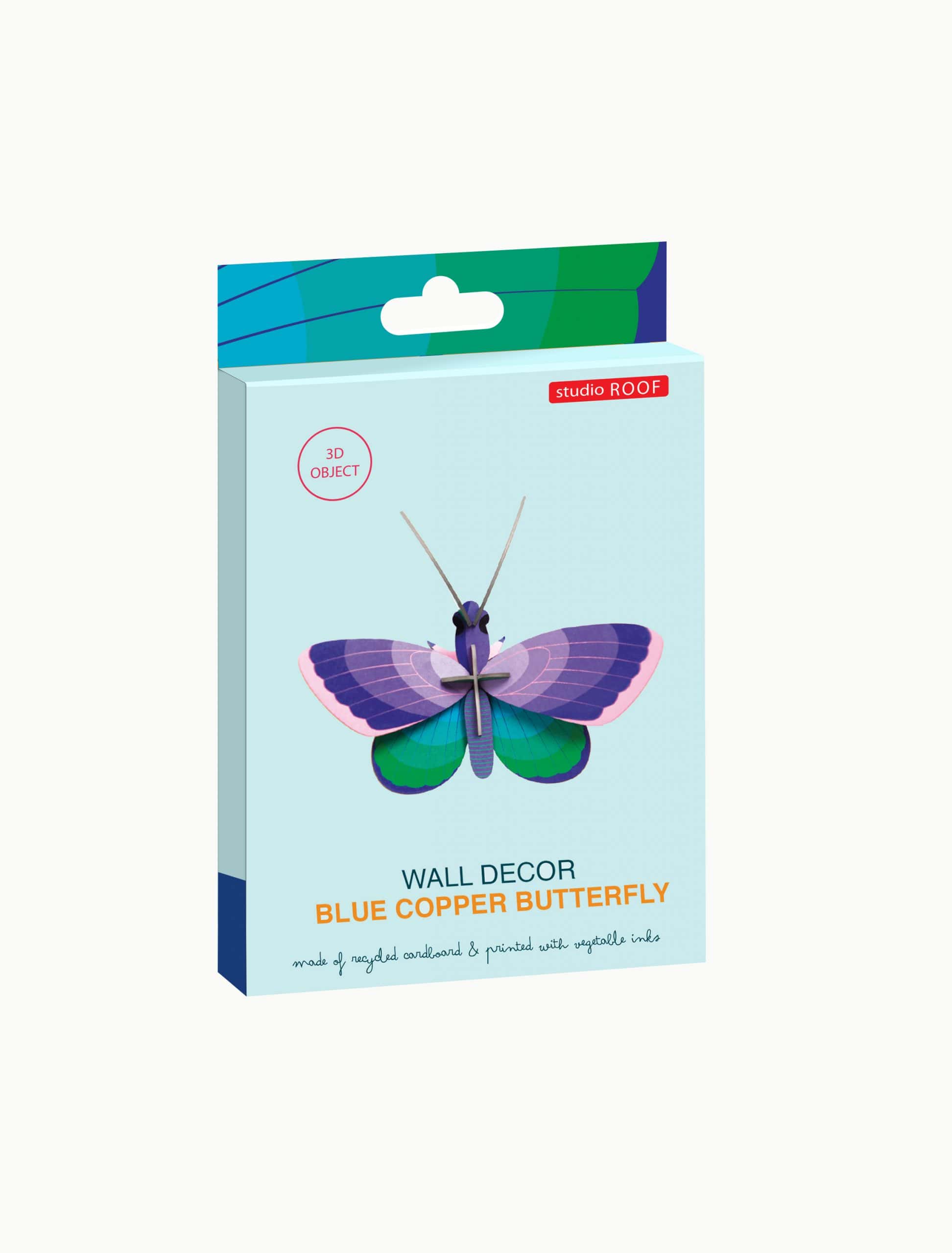 Studio Roof “Blue Copper Butterfly” – 3D vægdekoration (19 × 16 × 7 cm) - Image 4