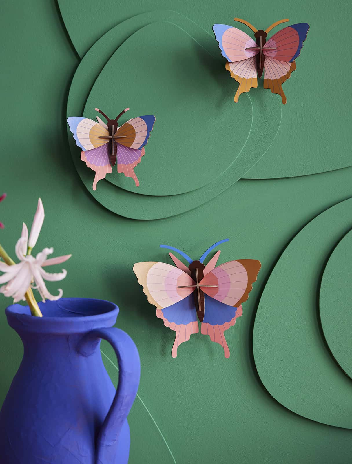 Gold Rim Sommerfugle vægdekoration – sæt med 3 stk. 3D fra Studio ROOF