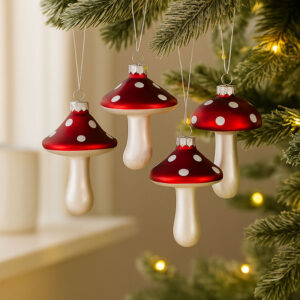 Julesvampe i glas - sæt af 4