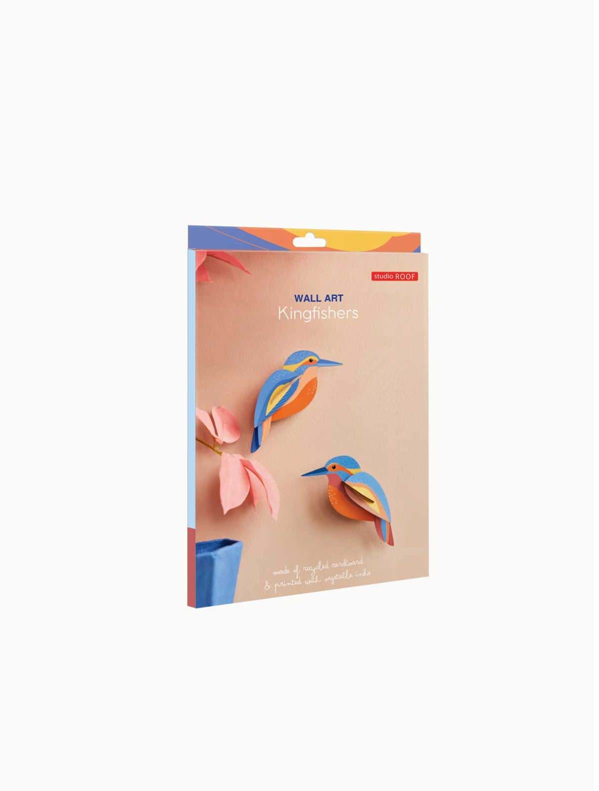 Kingfishers vægdekoration – 3D papirfugle fra Studio Roof – 2 stk. fugle i 3D - Image 2