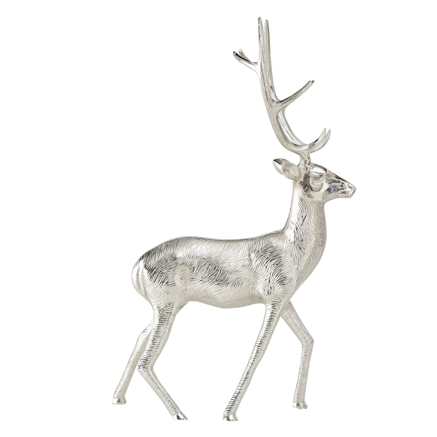 Sølvrensdyr i Aluminium – Håndlavet Deko figur 67 cm - Billede 6