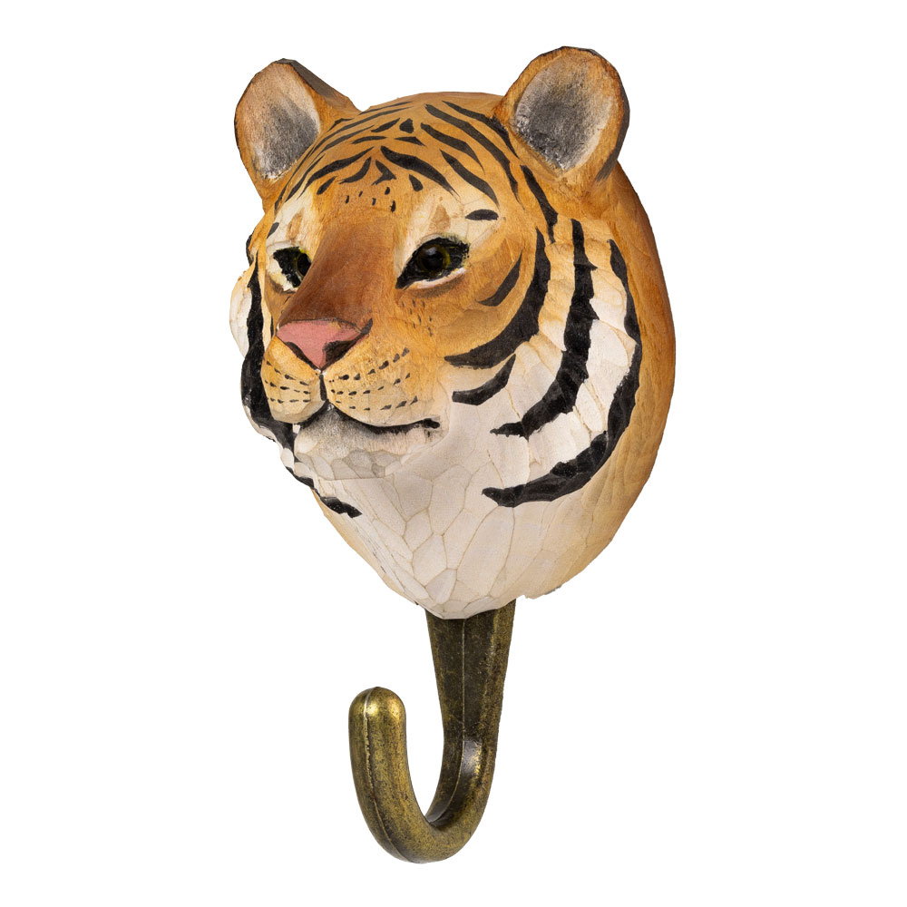 Wildlifegarden Krok Tiger – Håndsnidad vægkrog - Image 2