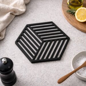 Hexagon silikone bordskåner sort