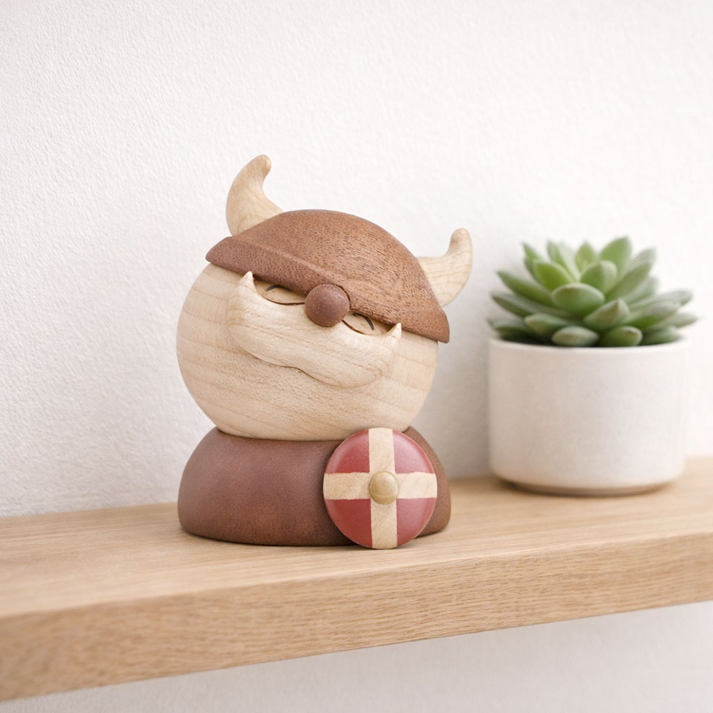 Holger den Store Viking fra FableWood – dekorativ træfigur i nordisk design