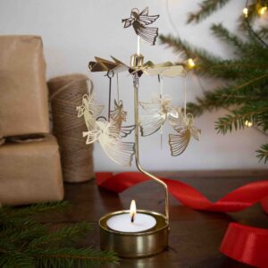 Englespil flyvende engel guld 16 cm
